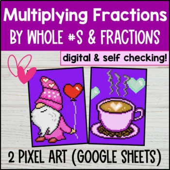 Thumbnail for Multiplying Fractions by Whole Numbers & Fractions Digital Pixel Art Google
