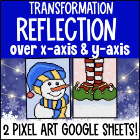 Thumbnail for Reflections Digital Pixel Art | Reflection Over X-Axis & Y-Axis Google Sheets