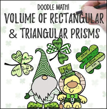 Thumbnail for St. Patrick's Day Volume of Rectangular Triangular Prisms Doodle Color by Number