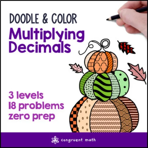 Thumbnail for Multiplying Decimals | Doodle Math Twist on Color by Number Thanksgiving Fall
