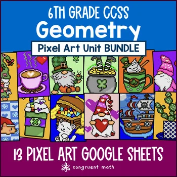Thumbnail for Geometry Pixel Art Unit BUNDLE | 6th Grade CCSS