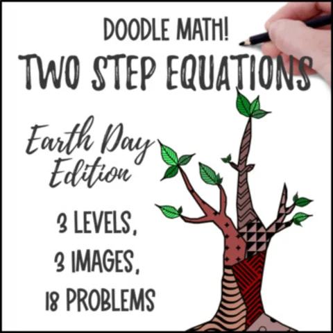 Thumbnail for Earth Day | Two-Step Equations Doodle & Color by Number