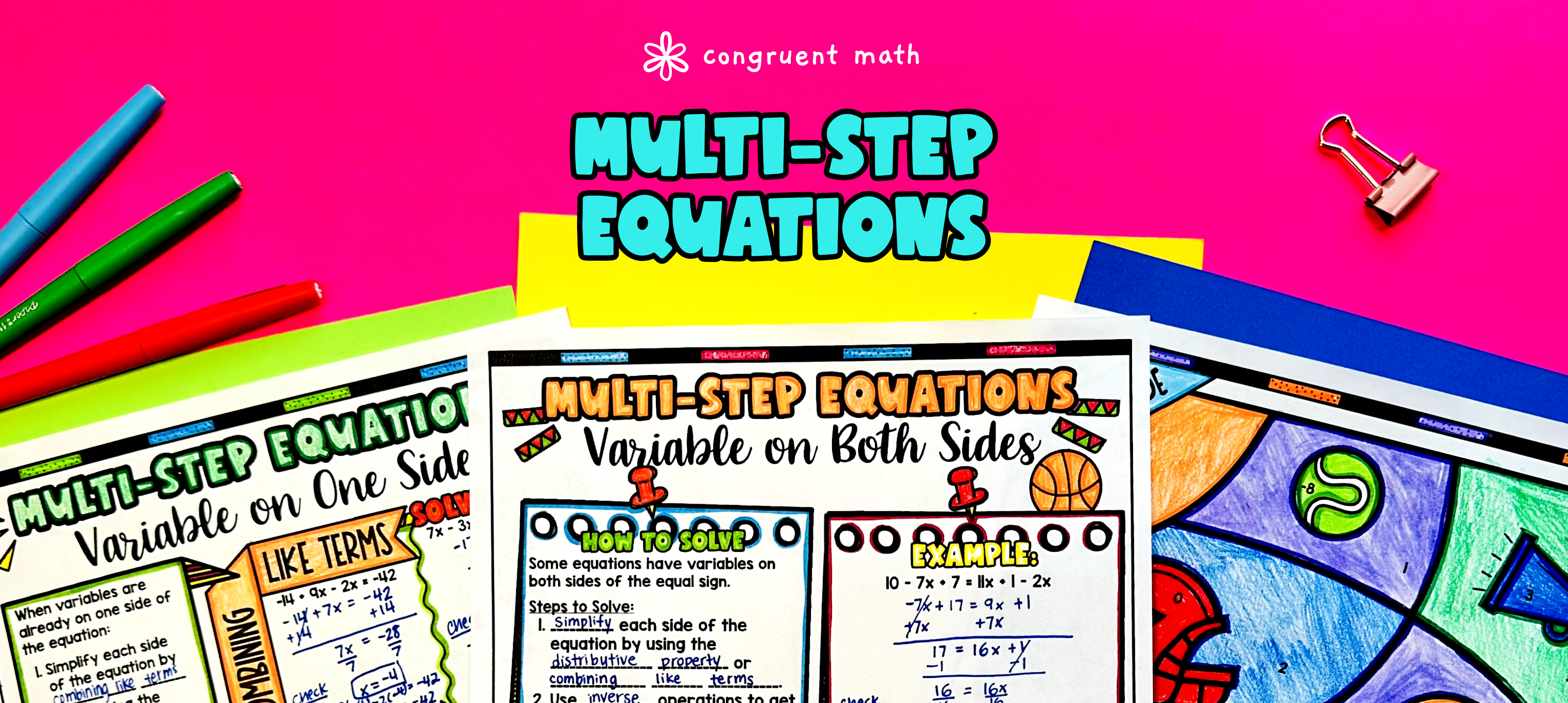 Multi Step Equations with Variables on One Side and Both Sides