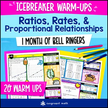 Thumbnail for Ratios, Rates, Proportional Relationships 7th Grade Warm Ups Bell Ringers CCSS