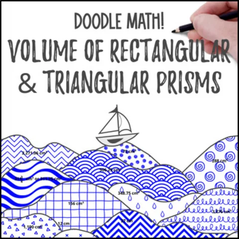Thumbnail for Volume of Rectangular and Triangular Prisms Doodle & Color by Number
