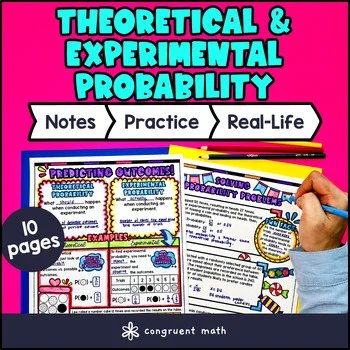 Theoretical and Experimental Probability Guided Notes w/ Doodles | Sketch Notes
