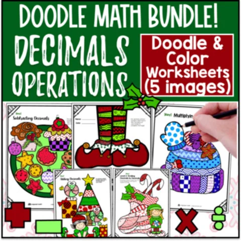 Thumbnail for Decimal Operations BUNDLE — Doodle Math: Twist on Color by Number