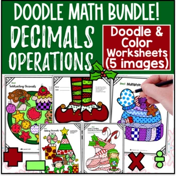 Thumbnail for Decimal Operations Doodle Math BUNDLE | Twist on Color by Number