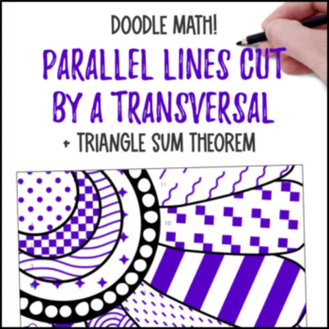 Thumbnail for Parallel Lines Cut by a Transversal | Doodle Math: Twist on Color by Number