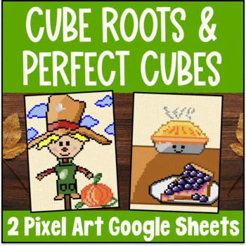 Thumbnail for Perfect Cubes and Cube Roots Equations Pixel Art | Google Sheets | Digital