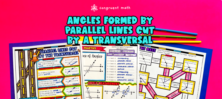 Parallel Lines Cut By a Transversal Guided Notes w/ Doodles | Angles Lesson Plan