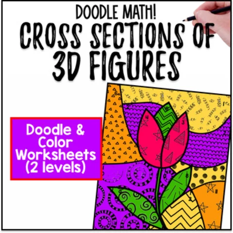 Thumbnail for Cross Sections of 3D Figures | Doodle Math: Twist on Color by Number