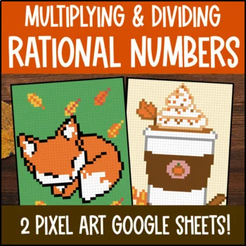Thumbnail for Multiplying and Dividing Rational Numbers Pixel Art Digital Fractions Decimals