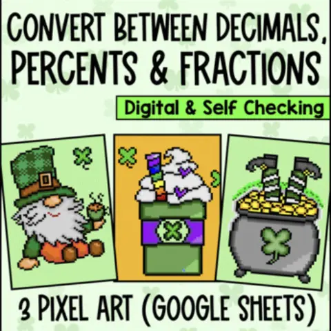 Thumbnail for [Spring] Converting Fractions, Decimals, and Percents Digital Pixel Art