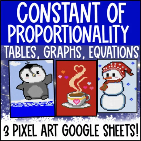 Thumbnail for Constant of Proportionality Digital Pixel Art | Tables, Graphs, Equations Google