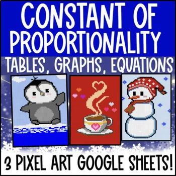 Thumbnail for Constant of Proportionality Digital Pixel Art | Tables, Graphs, Equations Google