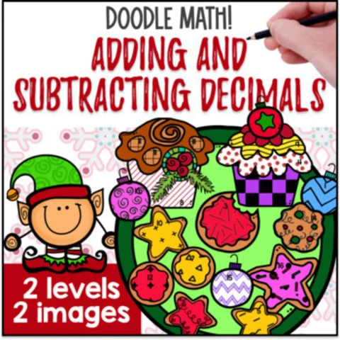 Thumbnail for Adding and Subtracting Decimals Doodle Math Worksheets: Twist on Color by Number