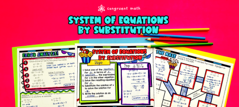 Thumbnail for System of Equations by Substitution Guided Notes w/ Doodles | Linear Equations Lesson Plan