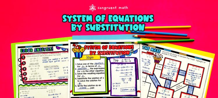 System of Equations by Substitution Guided Notes w/ Doodles | Linear Equations Lesson Plan