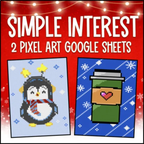 Thumbnail for Simple Interest: Principal, Rate, Percent — 2 Pixel Art Google Sheet