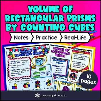 Volume of Rectangular Prisms Counting Cubes Guided Notes w/ Doodles | 5th Grade