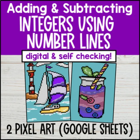 Thumbnail for Add and Subtract Integers Using Number Lines Pixel Art