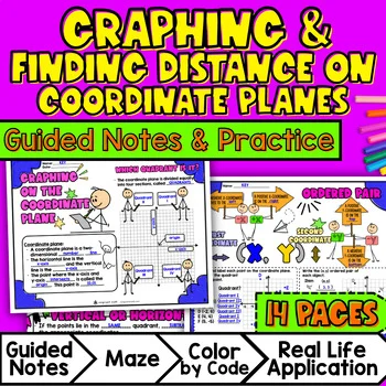 Coordinate Graphing Guided Notes | Four Quadrants, Distance on Coordinate Planes