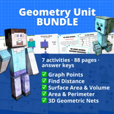 Thumbnail for Geometry Activity BUNDLE | 6th Grade Math | Surface Area, Volume, Nets