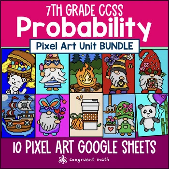 Thumbnail for Probability Pixel Art Unit BUNDLE | 7th Grade CCSS