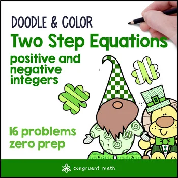 Thumbnail for Two Step Equations | Doodle Math: Twist on Color by Number | St. Patrick's Day