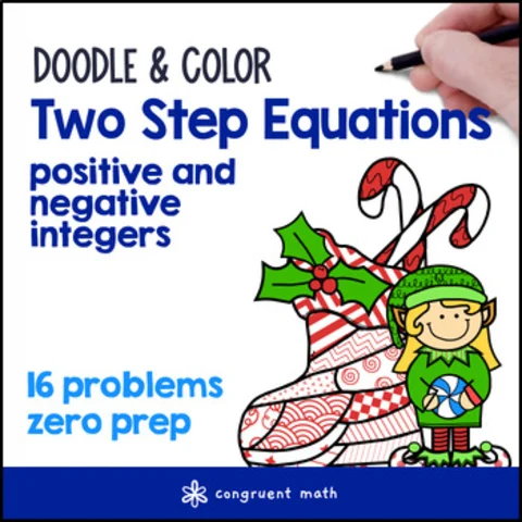 Thumbnail for Two Step Equations | Doodle Math: Twist on Color by Number | Christmas