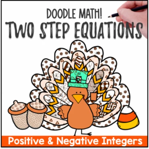 Thumbnail for [Thanksgiving] Two Step Equations — Doodle Math: Twist on Color By Number