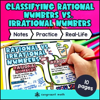 Thumbnail for Classifying Rational and Irrational Numbers Guided Notes & Doodle | Sketch Notes