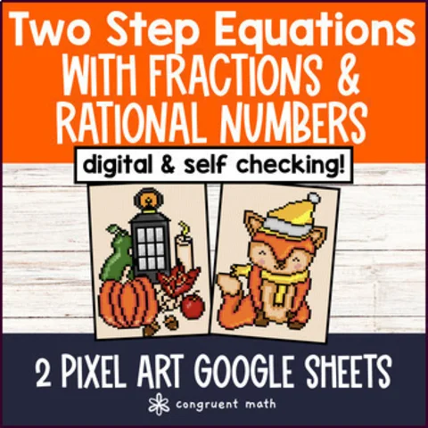 Thumbnail for Solving Two Step Equations with Rational Numbers | Digital Pixel Art | Google