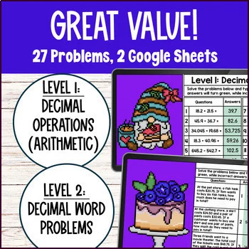 [Free] Decimal Operations Pixel Art | Google Sheets Add Subtract ...