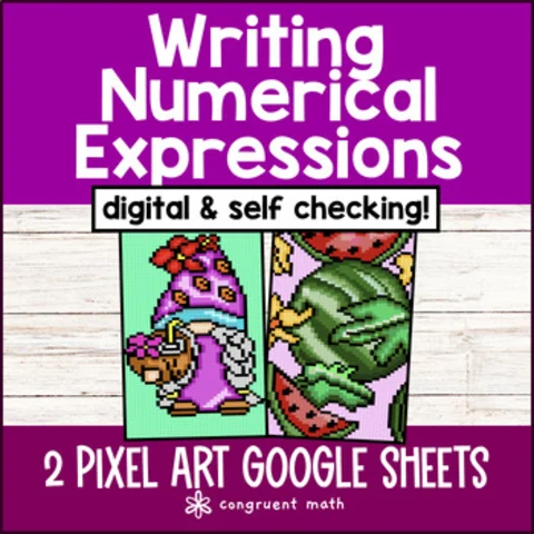 Thumbnail for Writing Numerical Expressions from Verbal Phrase | 2 Digital Pixel Art Google