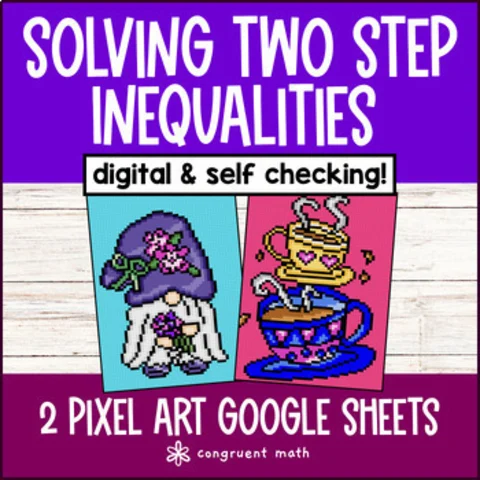 Thumbnail for Solving Two Step Inequalities Digital Pixel Art | 2 Differentiated Levels