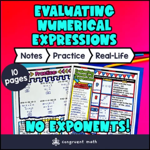 Thumbnail for Evaluating Numerical Expressions (No Exponents) Guided Notes with Doodles PEMDAS