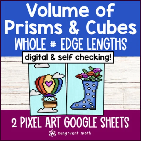 Thumbnail for Volume of Rectangular Prisms and Cubes Whole Number Edge | Digital Pixel Art