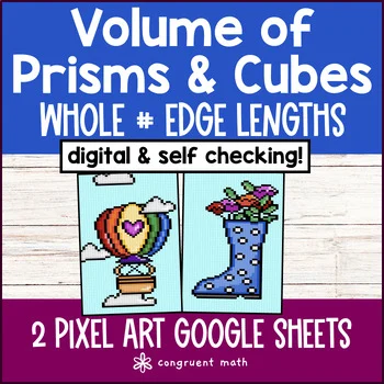 Thumbnail for Volume of Rectangular Prisms and Cubes Whole Number Edge | Digital Pixel Art