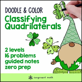 Thumbnail for [Free] Classifying Quadrilaterals Doodle Math, Color by Number St. Patrick's Day