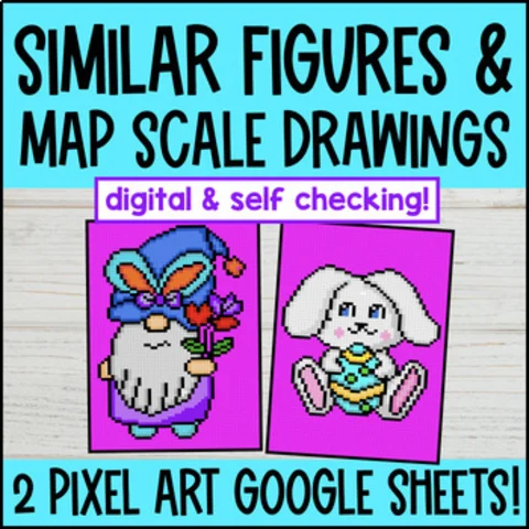 Thumbnail for [Spring] Similar Figures Digital Pixel Art | Scale Factors, Map Scale Drawings