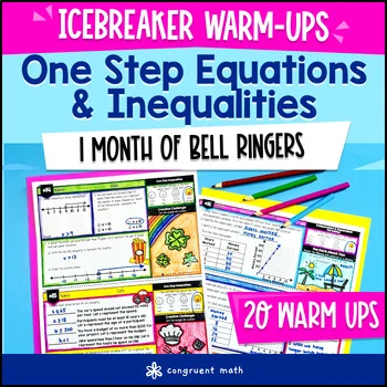 Thumbnail for One Step Equations & One Step Inequalities 6th Grade Warm Ups Bell Ringers CCSS