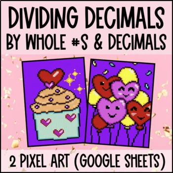 Thumbnail for Dividing Decimals Digital Pixel Art | Decimal Long Division Google Sheets