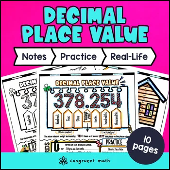 Decimal Place Value Chart Guided Notes & Doodles | Read Write Compare Round