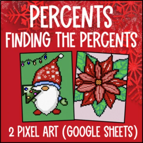 Thumbnail for Percent Word Problems: Finding the Percent — 2 Pixel Art Google Sheets