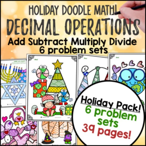 Thumbnail for Decimal Operations (Add, Subtract, Multiply, Divide) â€” HOLIDAY