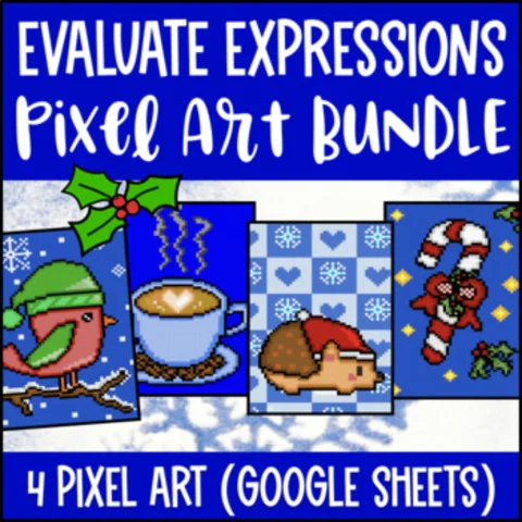 Thumbnail for Evaluating Expressions Digital Pixel Art BUNDLE | Numerical & Algebraic