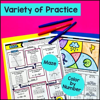 Identifying & Comparing Linear vs. Nonlinear Functions Guided Notes ...