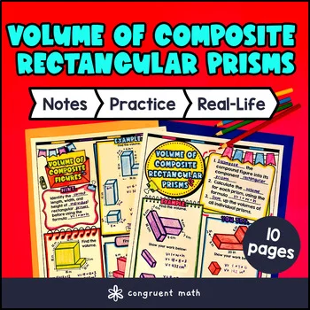 Thumbnail for Volume of Composite Rectangular Prisms Guided Notes w/ Doodles | Sketch Notes